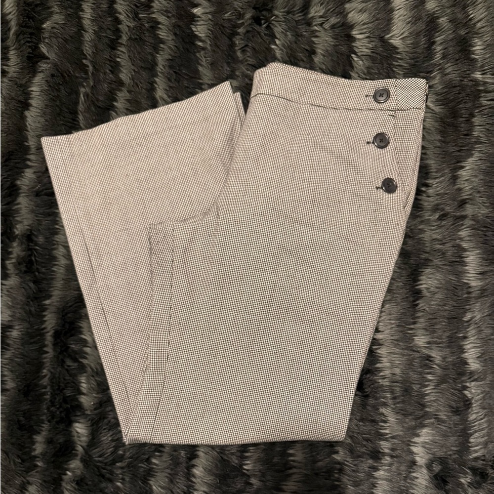 LOFT Black and White Houndstooth Pants